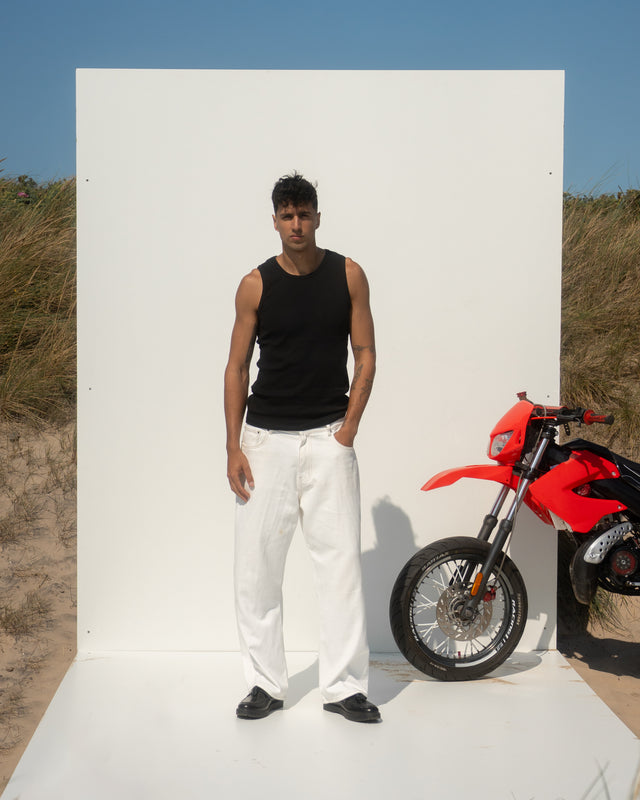 Baggy denim jeans white