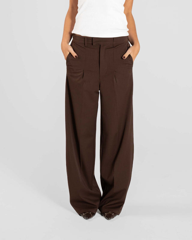 Baggy Suit Pants Brown