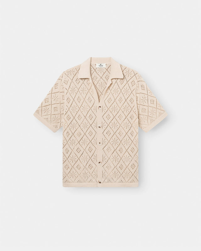 Kortærmet Crochet Skjorte Beige | Skagen - clothing.dk