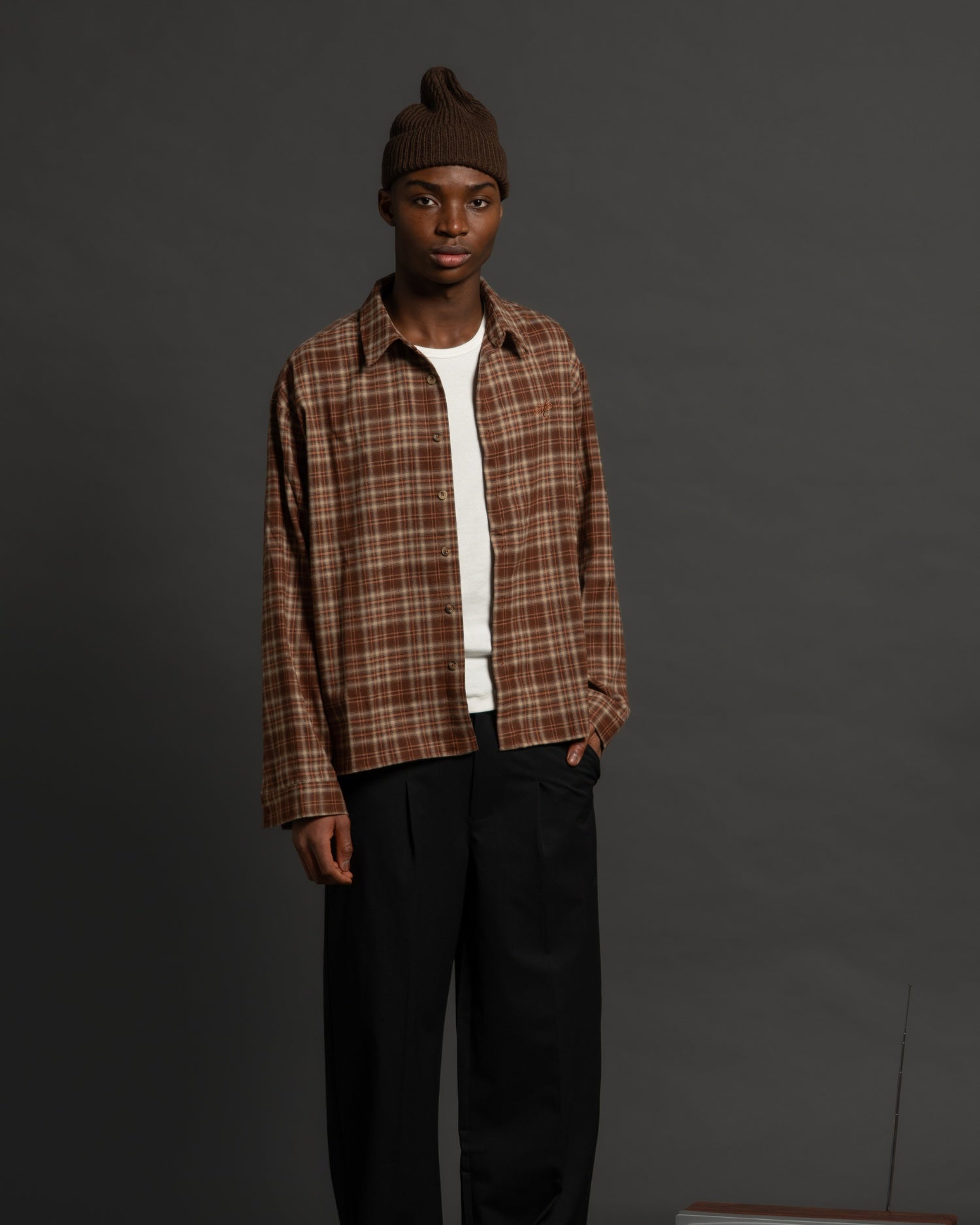 Checkered flannel shirt Bordeaux