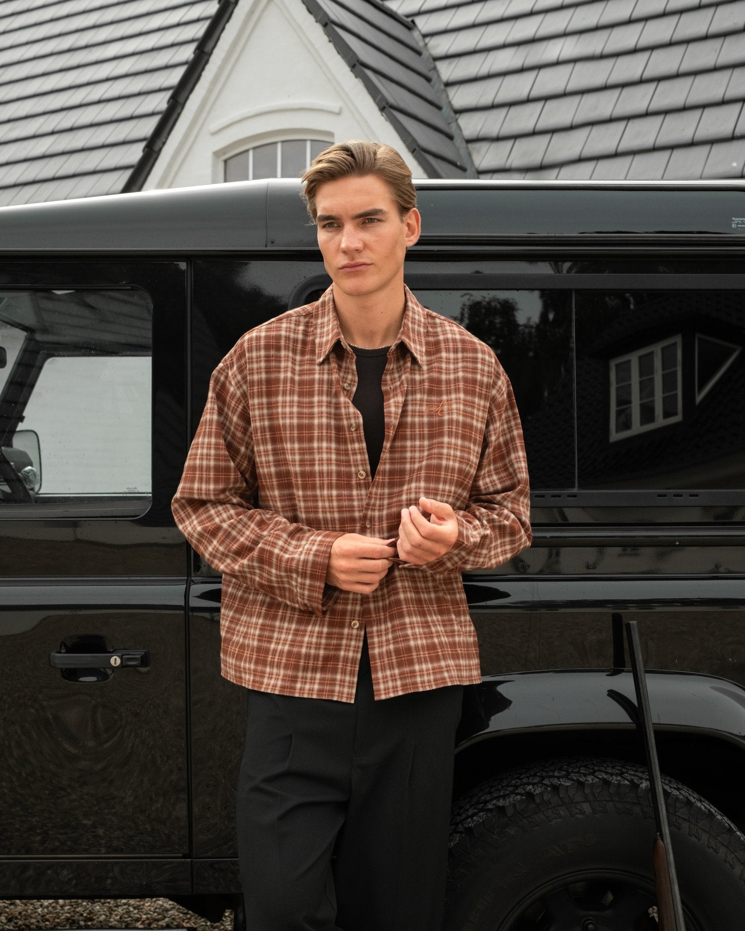 Checkered flannel shirt Bordeaux