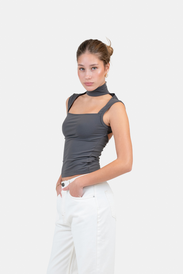 Choker Top Grey