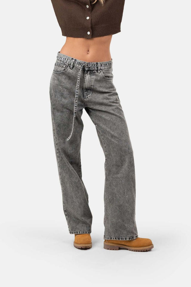 Baggy Denim Jeans Washed Grey