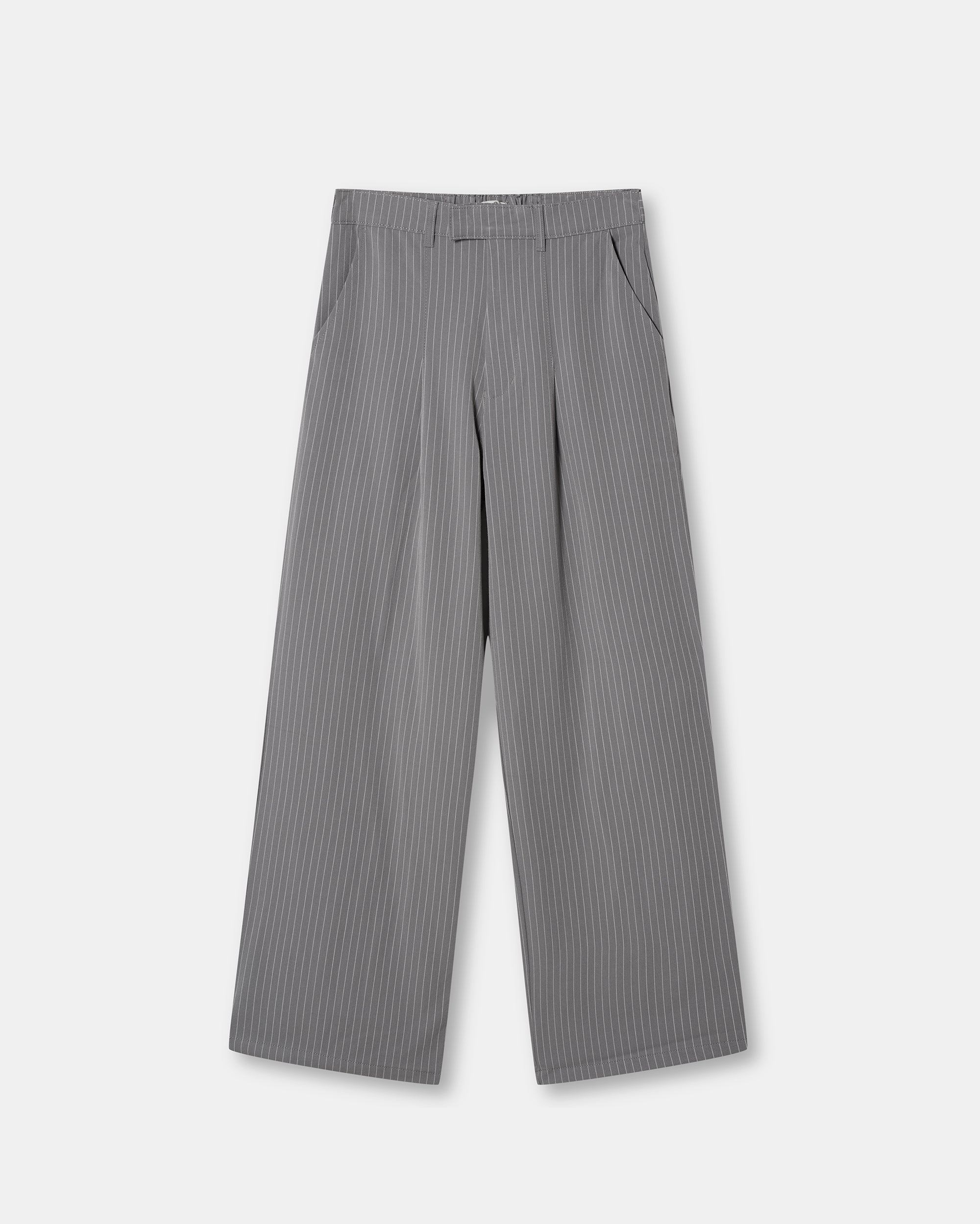 Baggy Suit Pants Grey Pinstriped