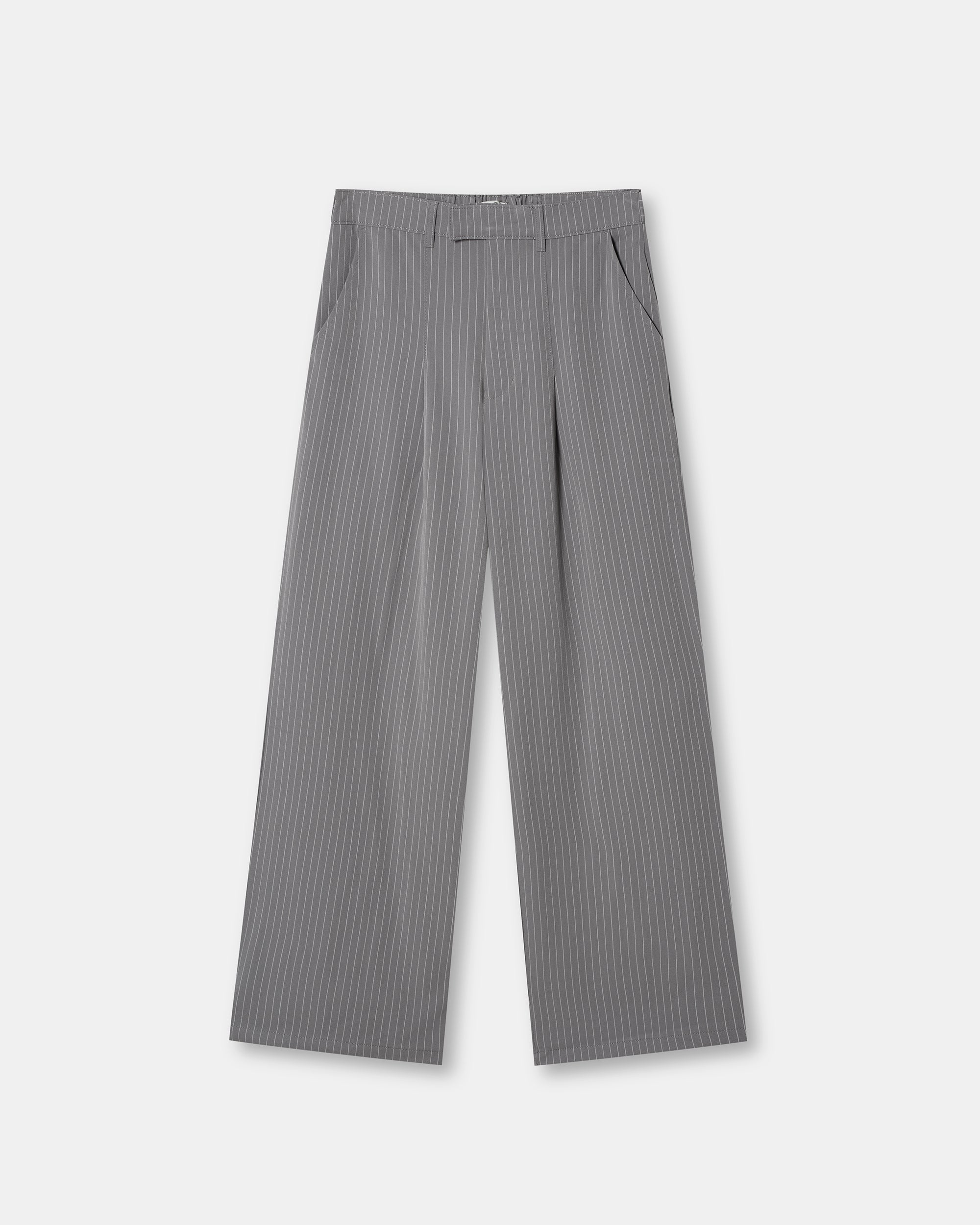 Baggy Suit Pants Grey Pinstriped