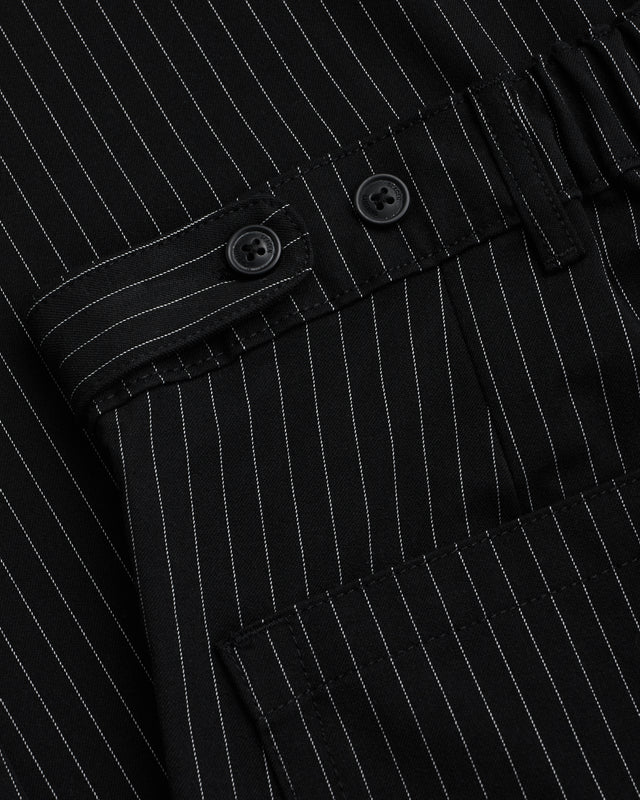 Baggy Suit Pants Black Pinstriped