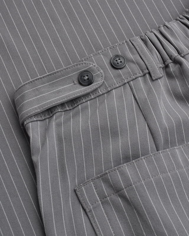 Baggy Suit Pants Grey Pinstriped