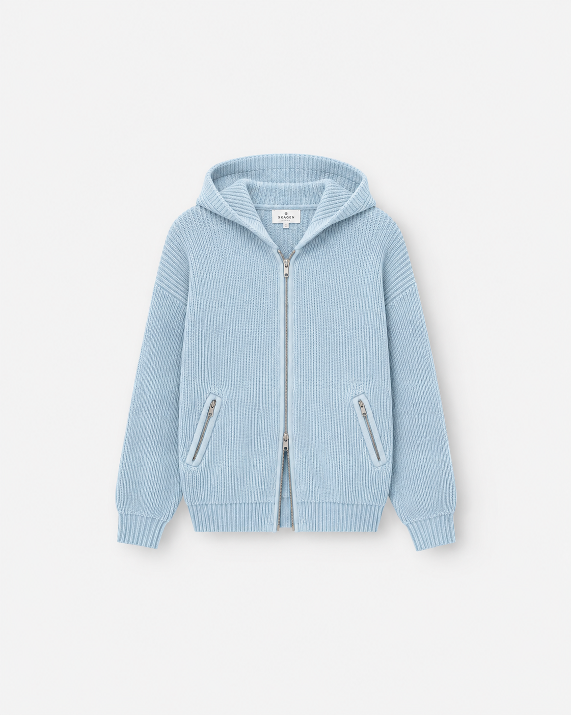 Knit Hoodie Washed Blue