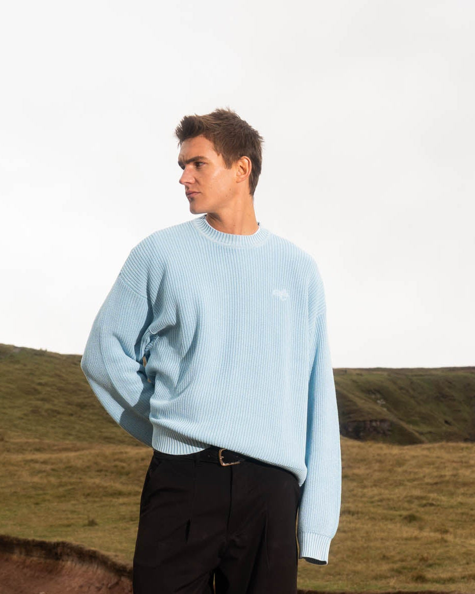 Knit Sweater Washed Blue