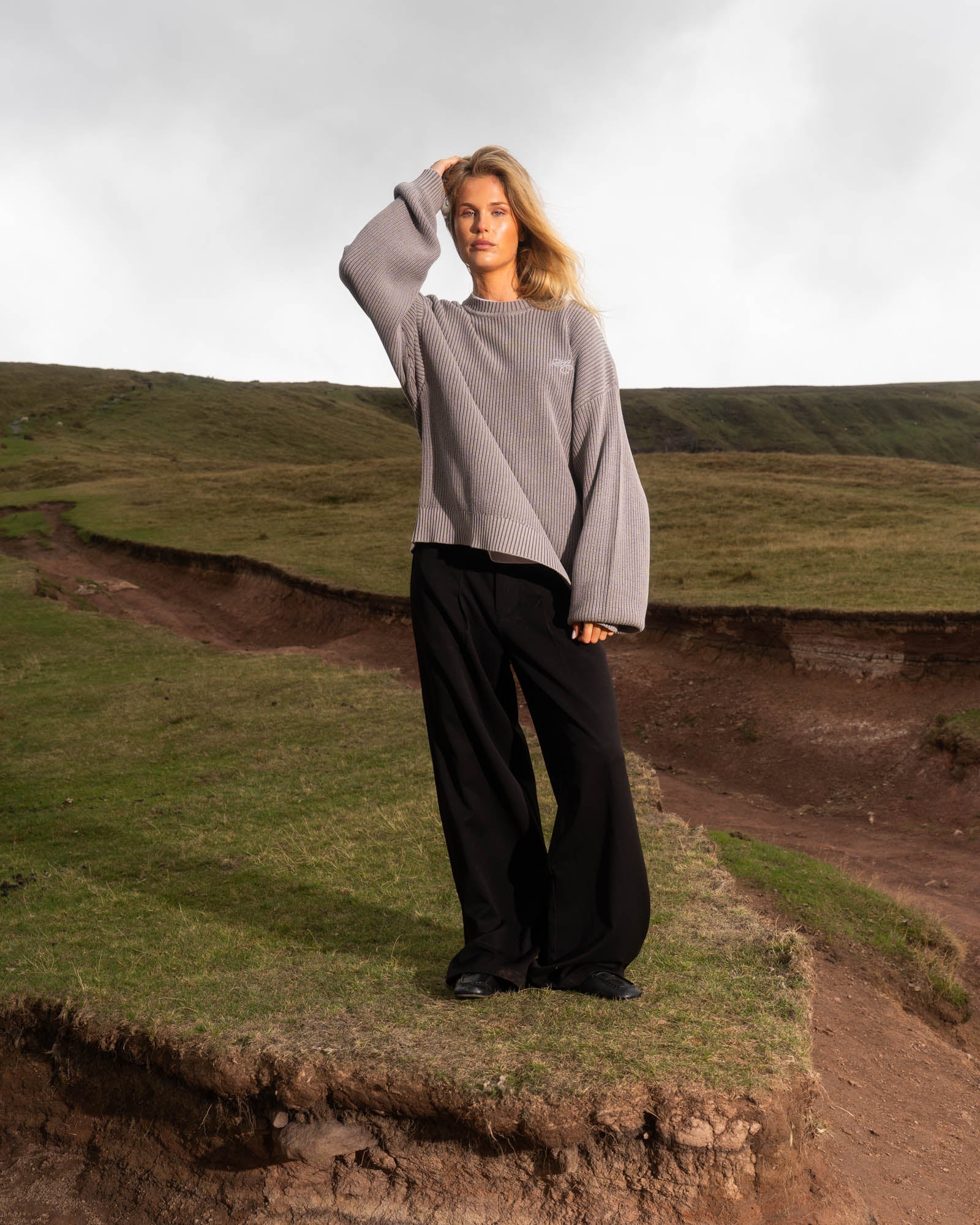 Knit Sweater Washed Grey