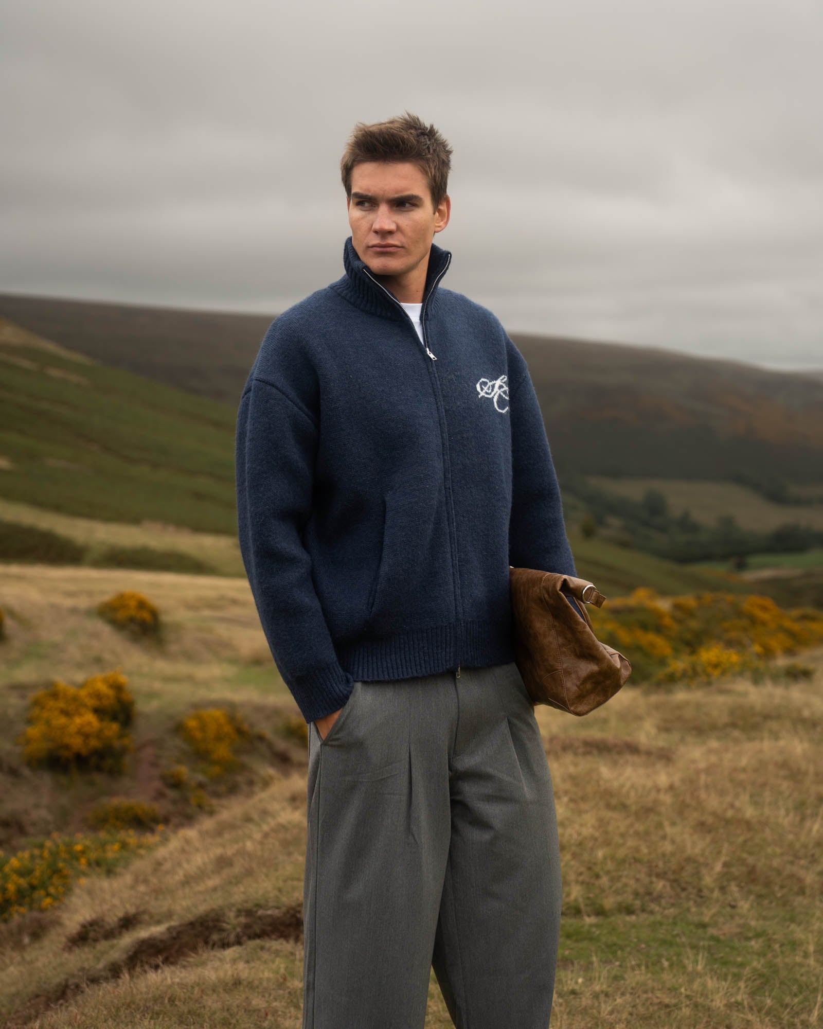 Full Zip Sweater Navy