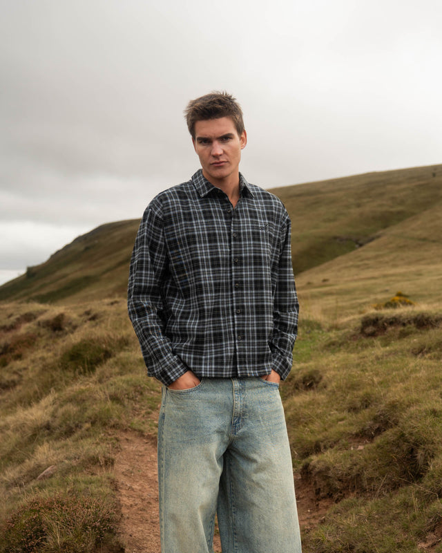 Checked Flannel Shirt grey