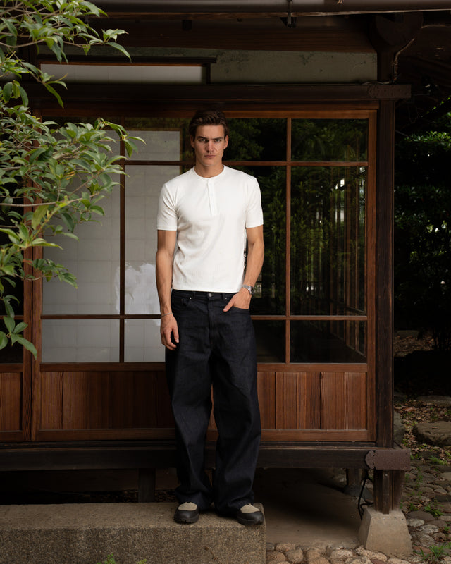 Henley Short Sleeve White