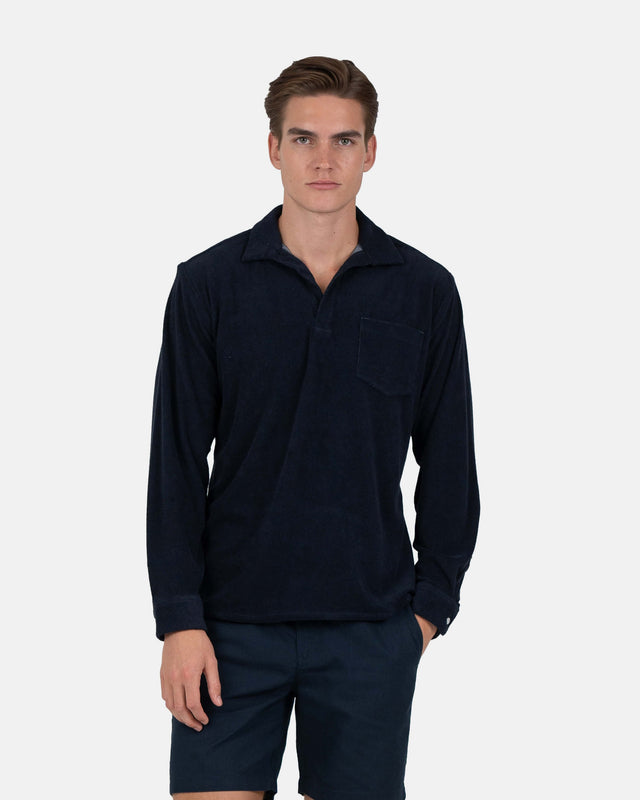 Terry Polo LS Navy |  Skagen-clothing.dk