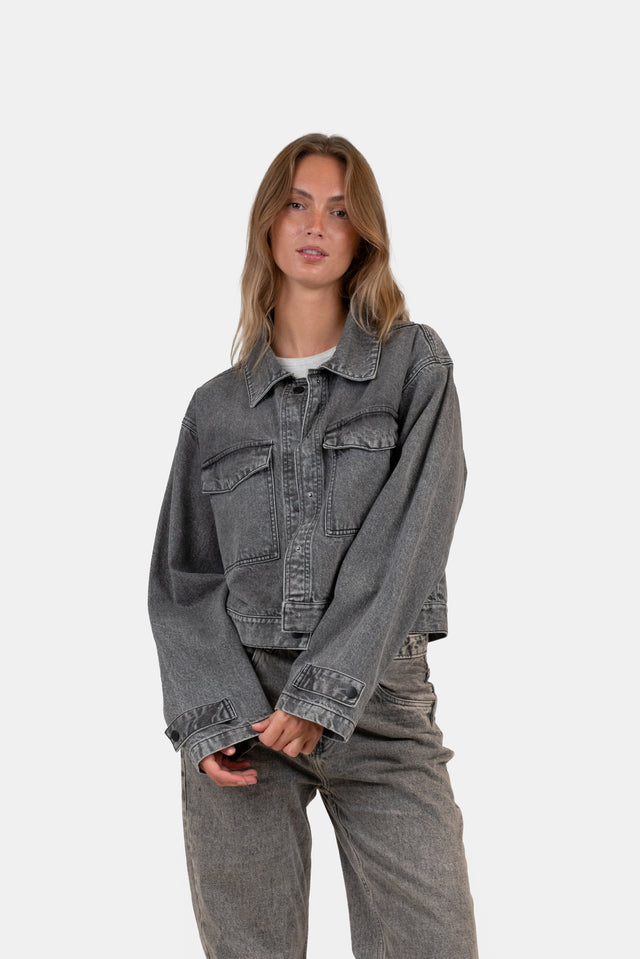 Denim Jacket washed Grey