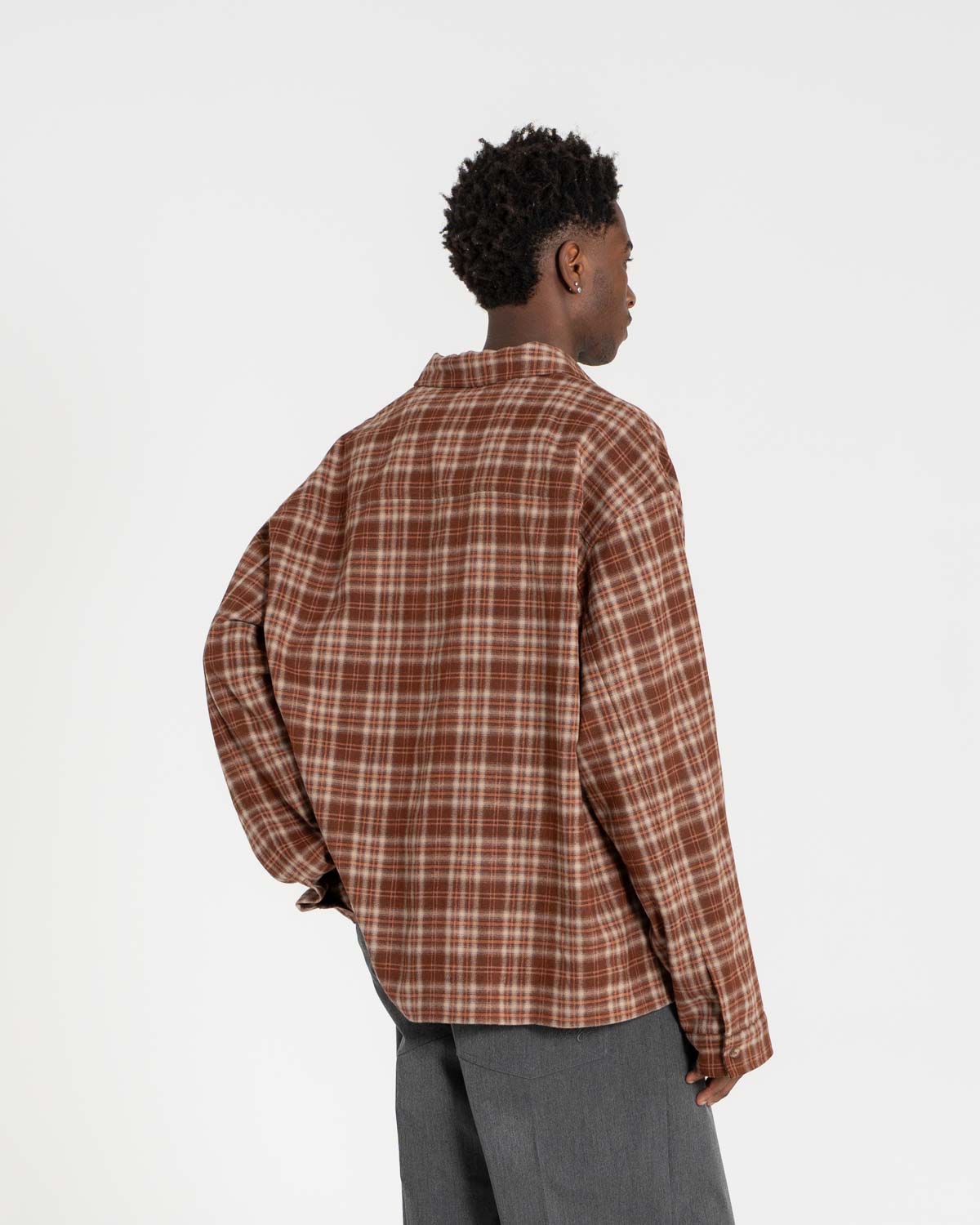 Checkered flannel shirt Bordeaux