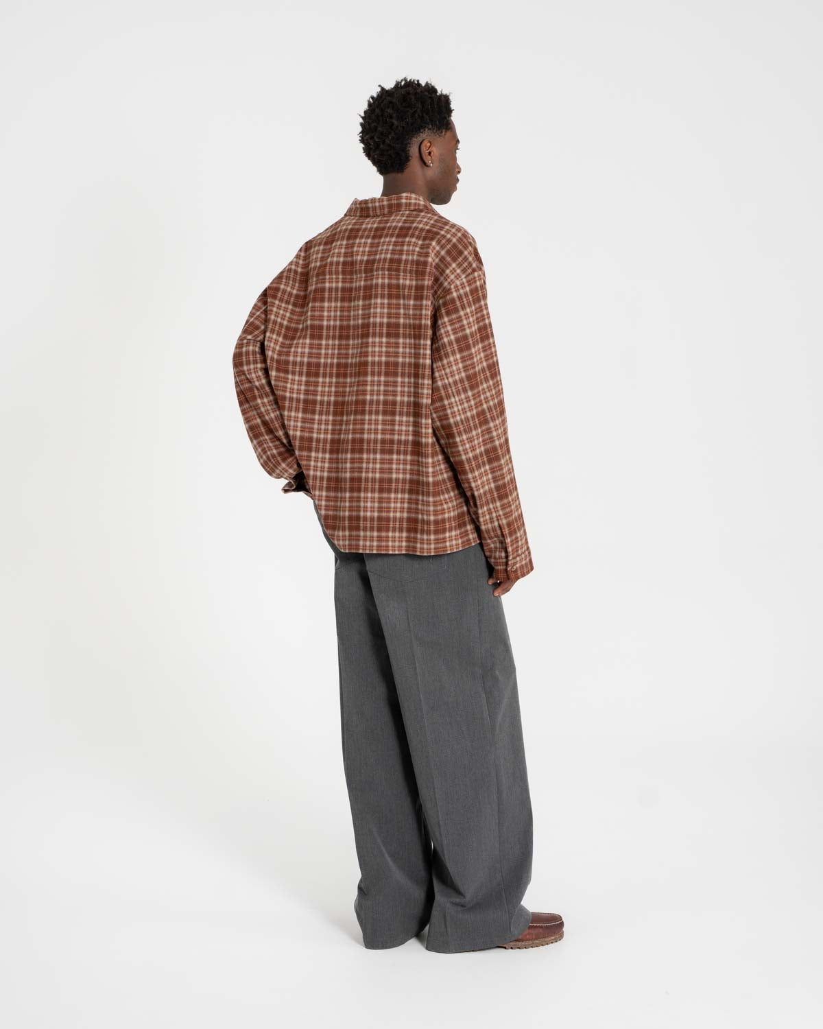 Checkered flannel shirt Bordeaux