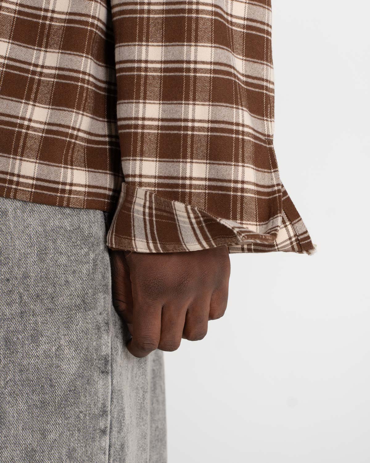 Checkered flannel shirt brown