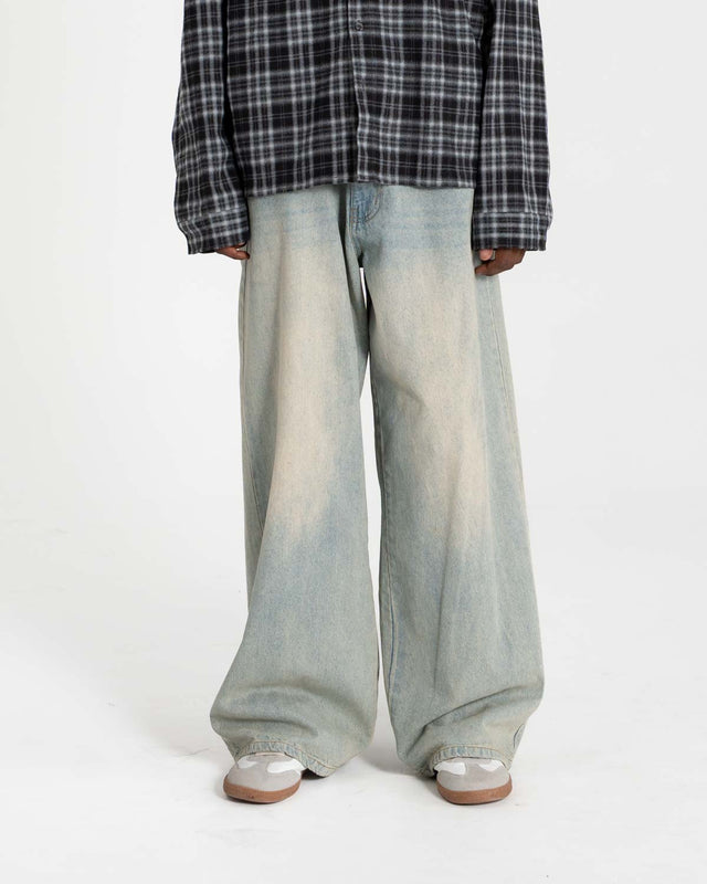 Extra baggy Denim Jeans Light Blue Vintage Wash