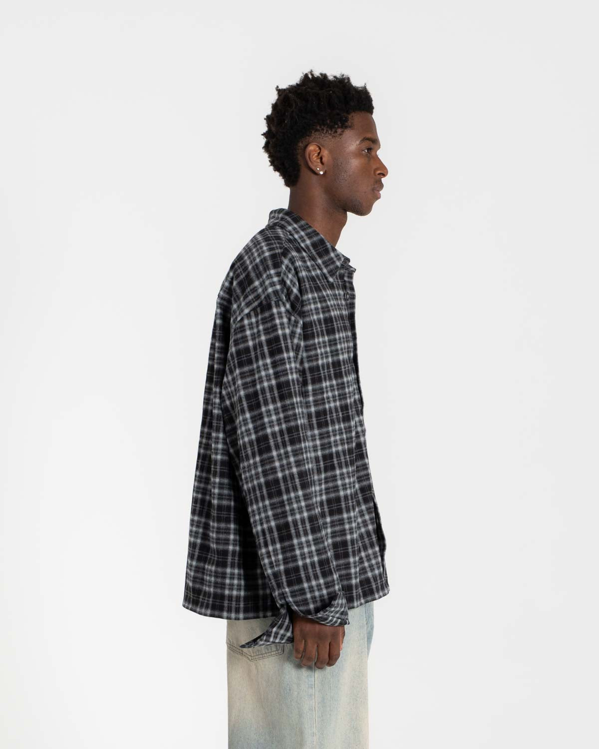 Checkered flannel shirt gray