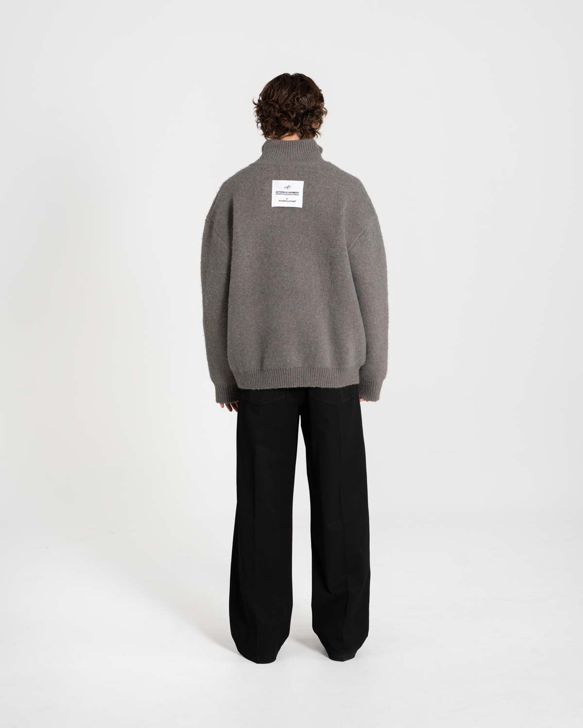 Full-zip sweater dark gray