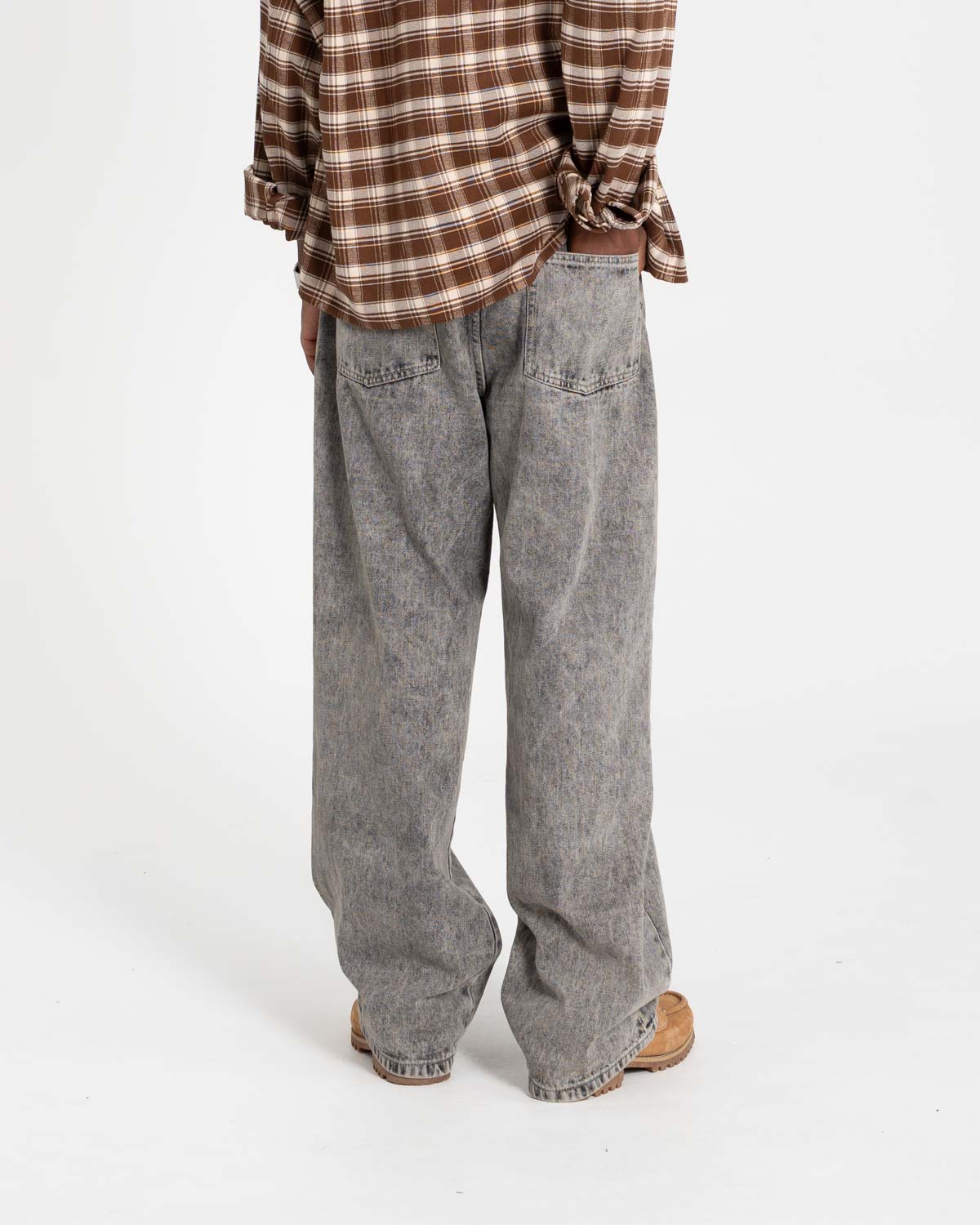 Baggy denim jeans washed gray