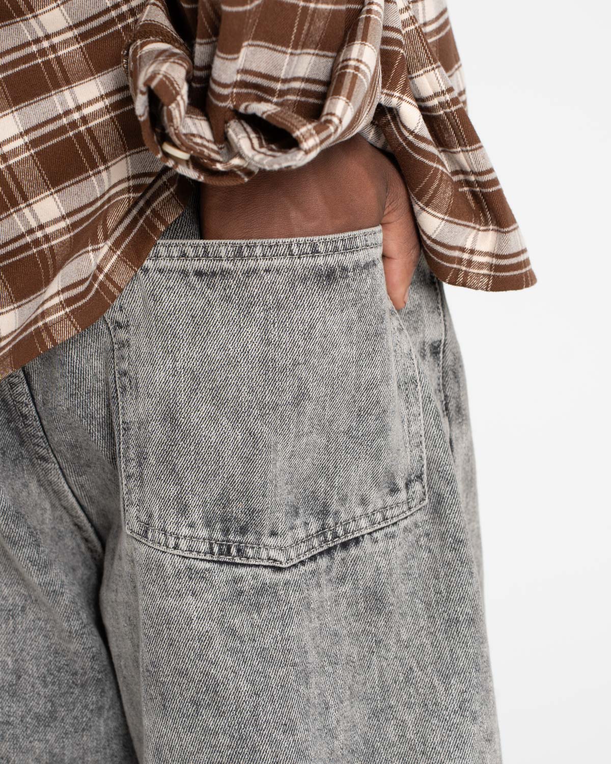Baggy Denim Jeans Washed Grey