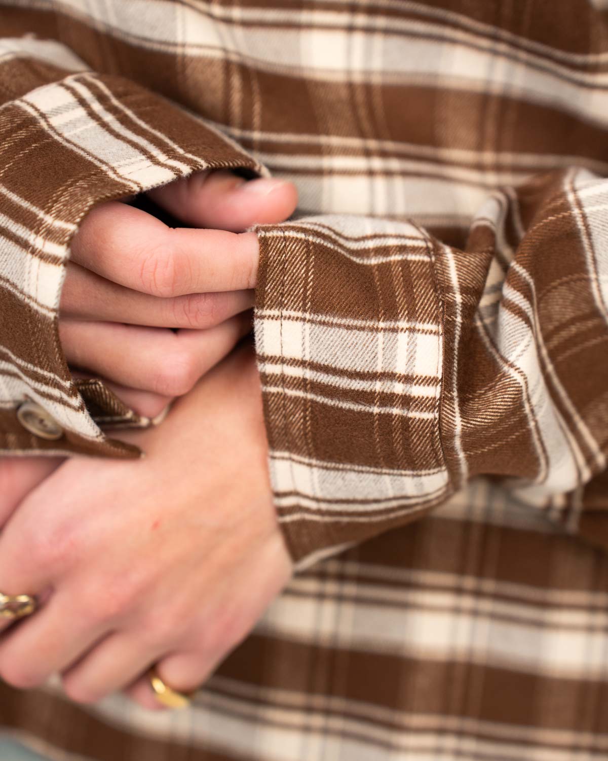 Checkered flannel shirt brown