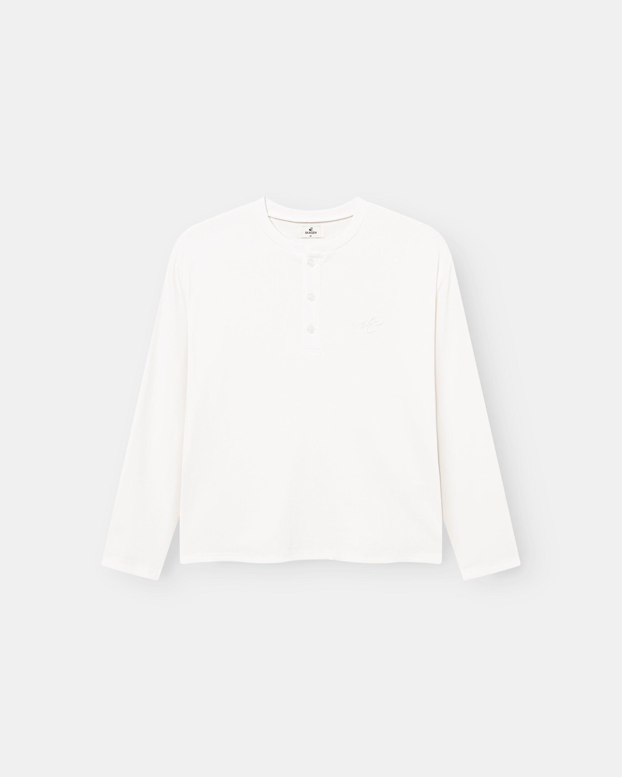 Henley Long Sleeve White Dame