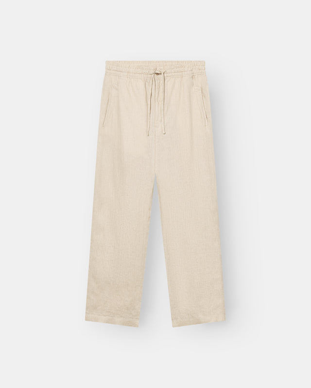 Baggy 100% flax pants beige