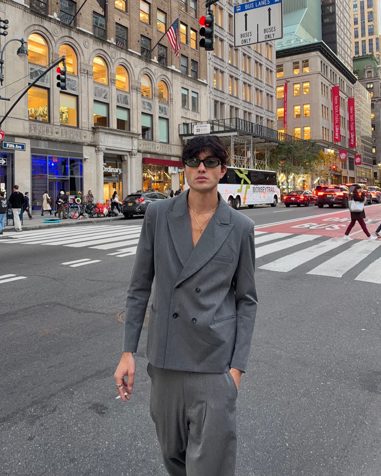 Double Breasted Blazer Grey