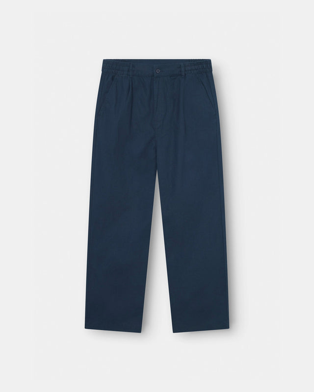 Baggy Linen Pants Navy