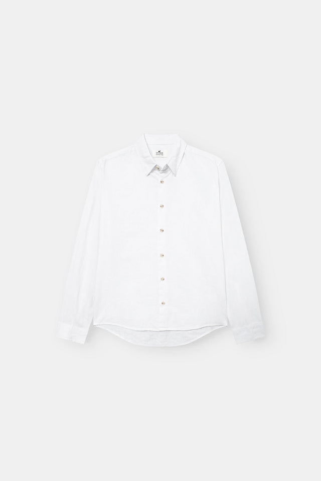 Long Sleeve Linen Shirt White