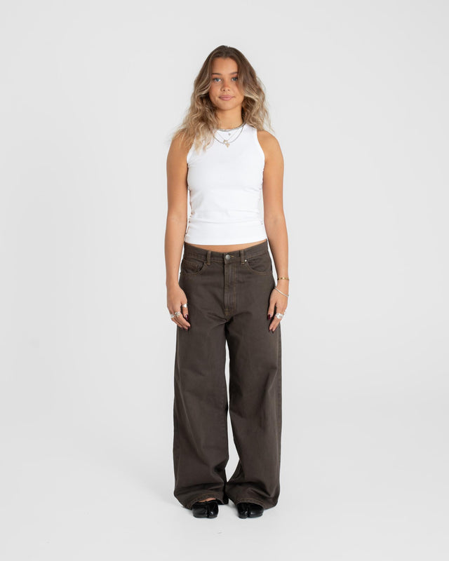 Baggy denim jeans brown