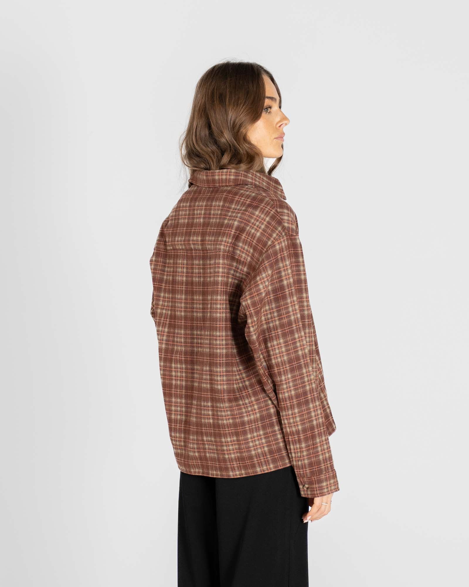Checkered flannel shirt Bordeaux
