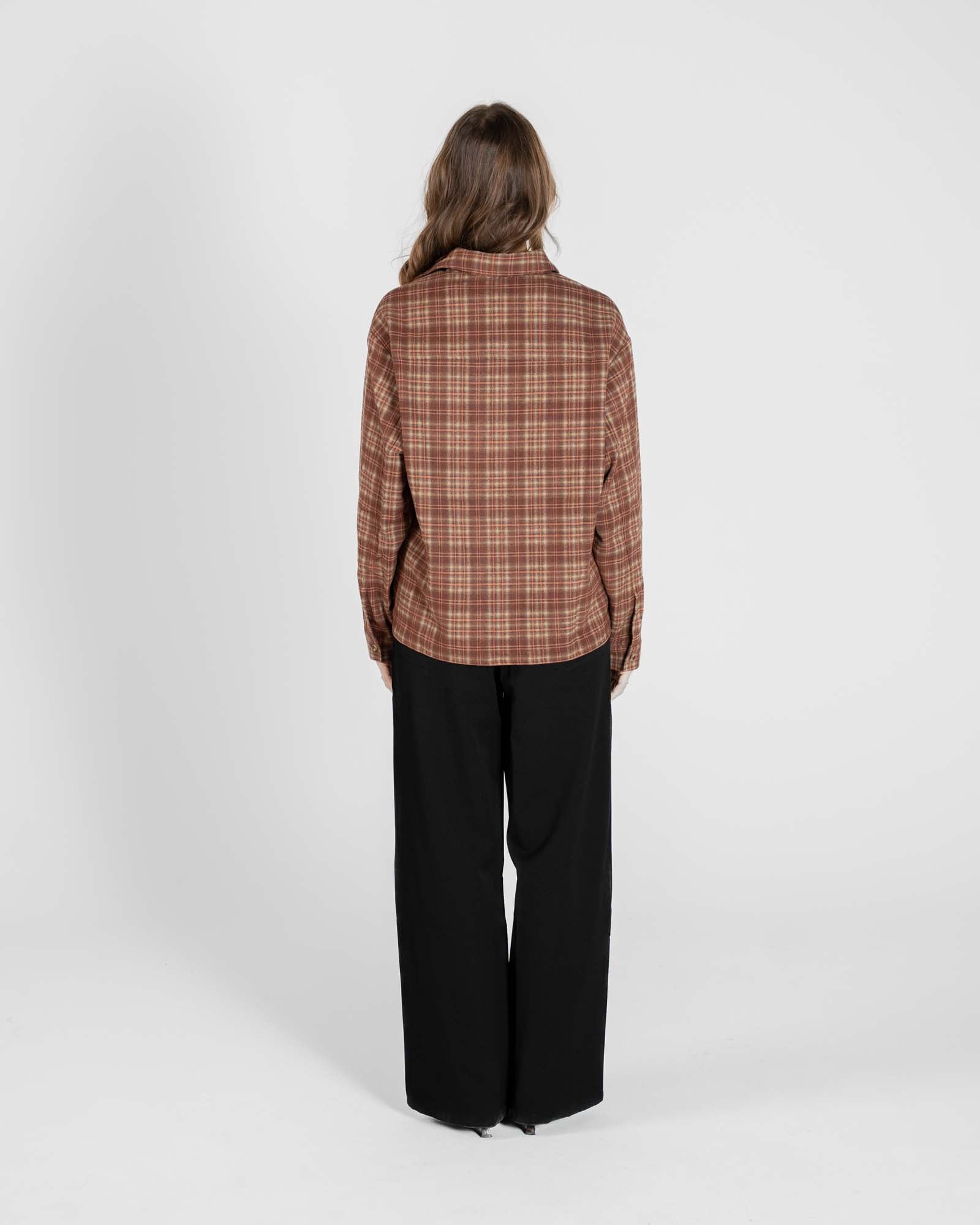 Checkered flannel shirt Bordeaux