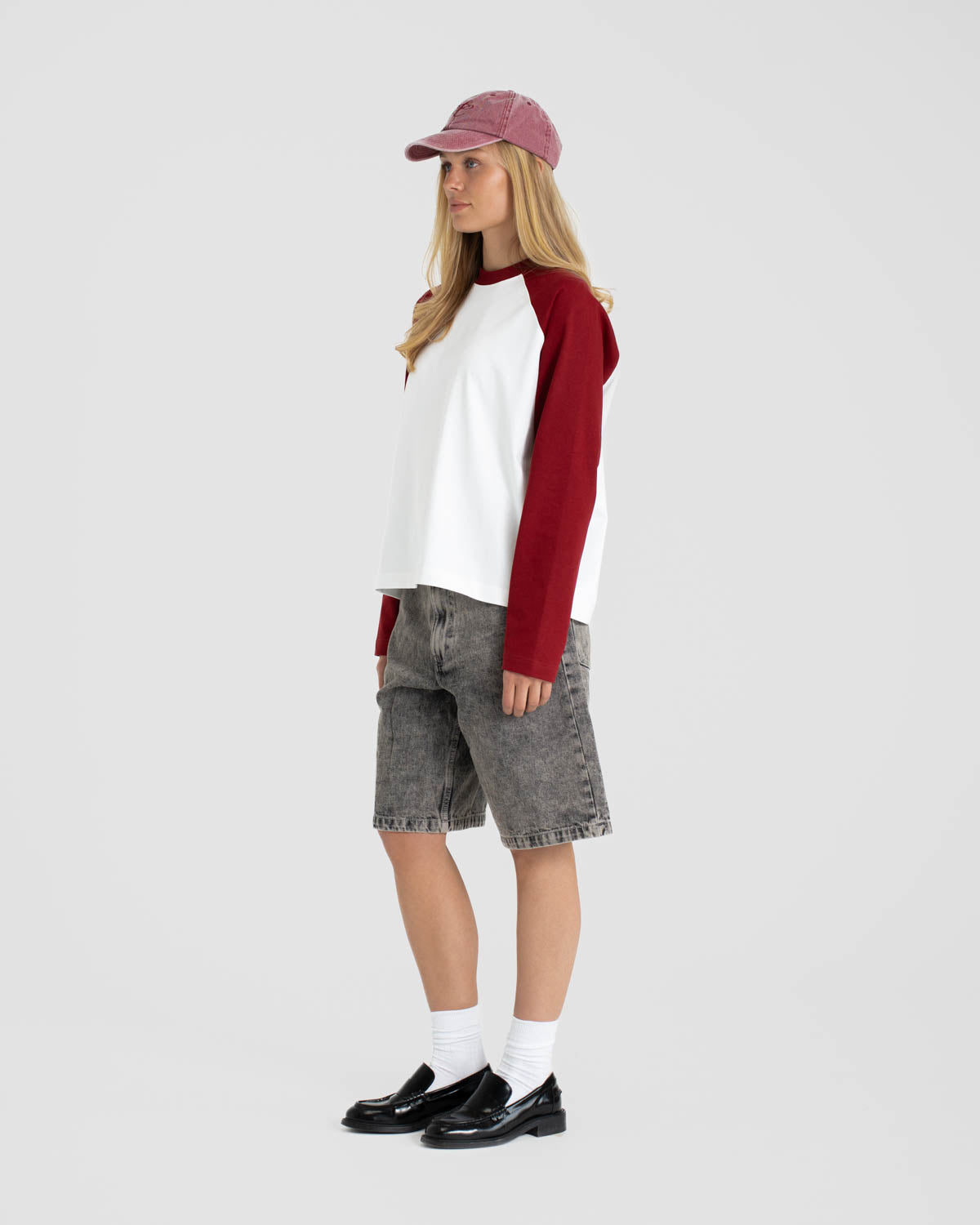 Raglan Longsleeve T-shirt White/Bordeaux