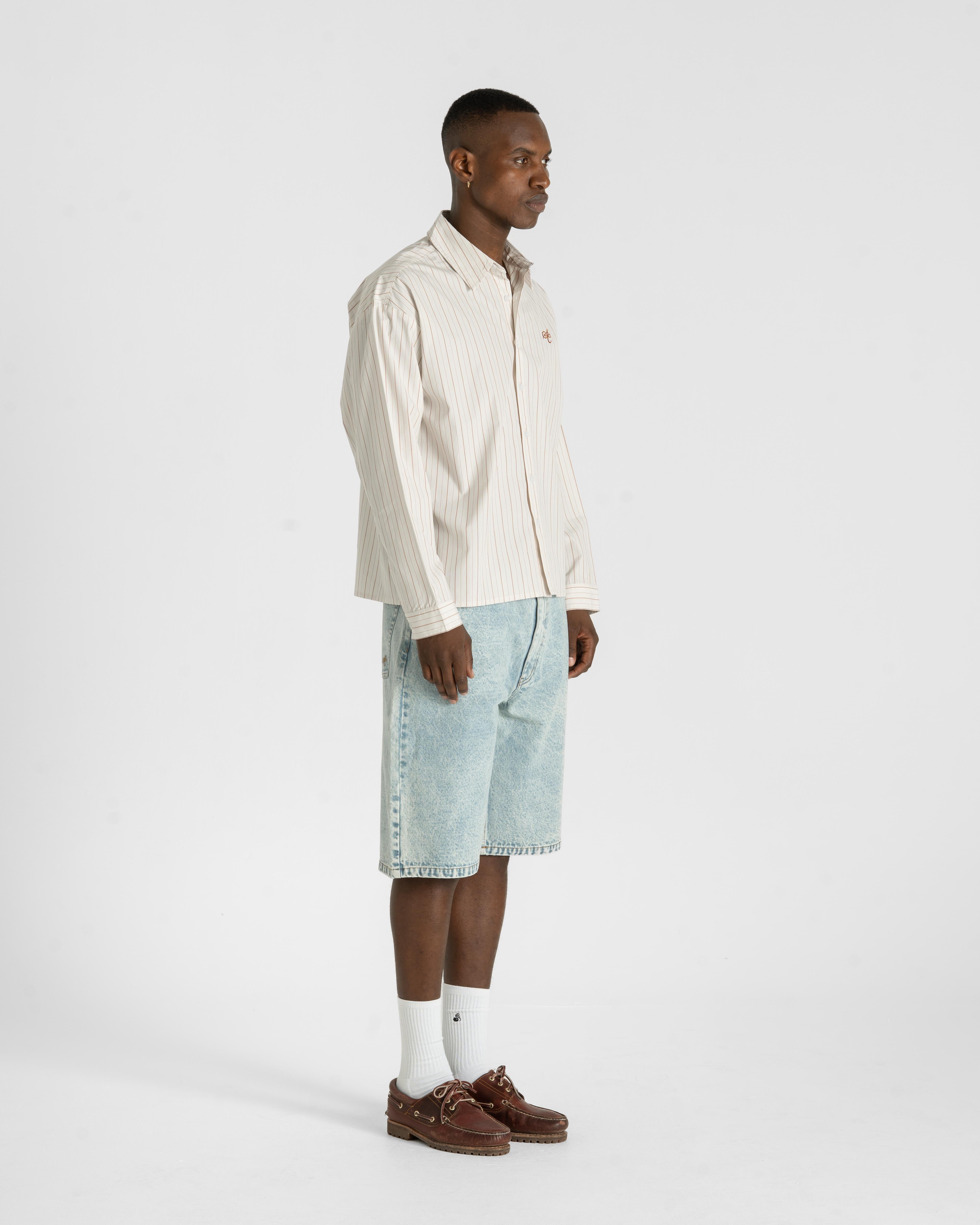 Oxfort Longsleeve Shirt Brown Striped