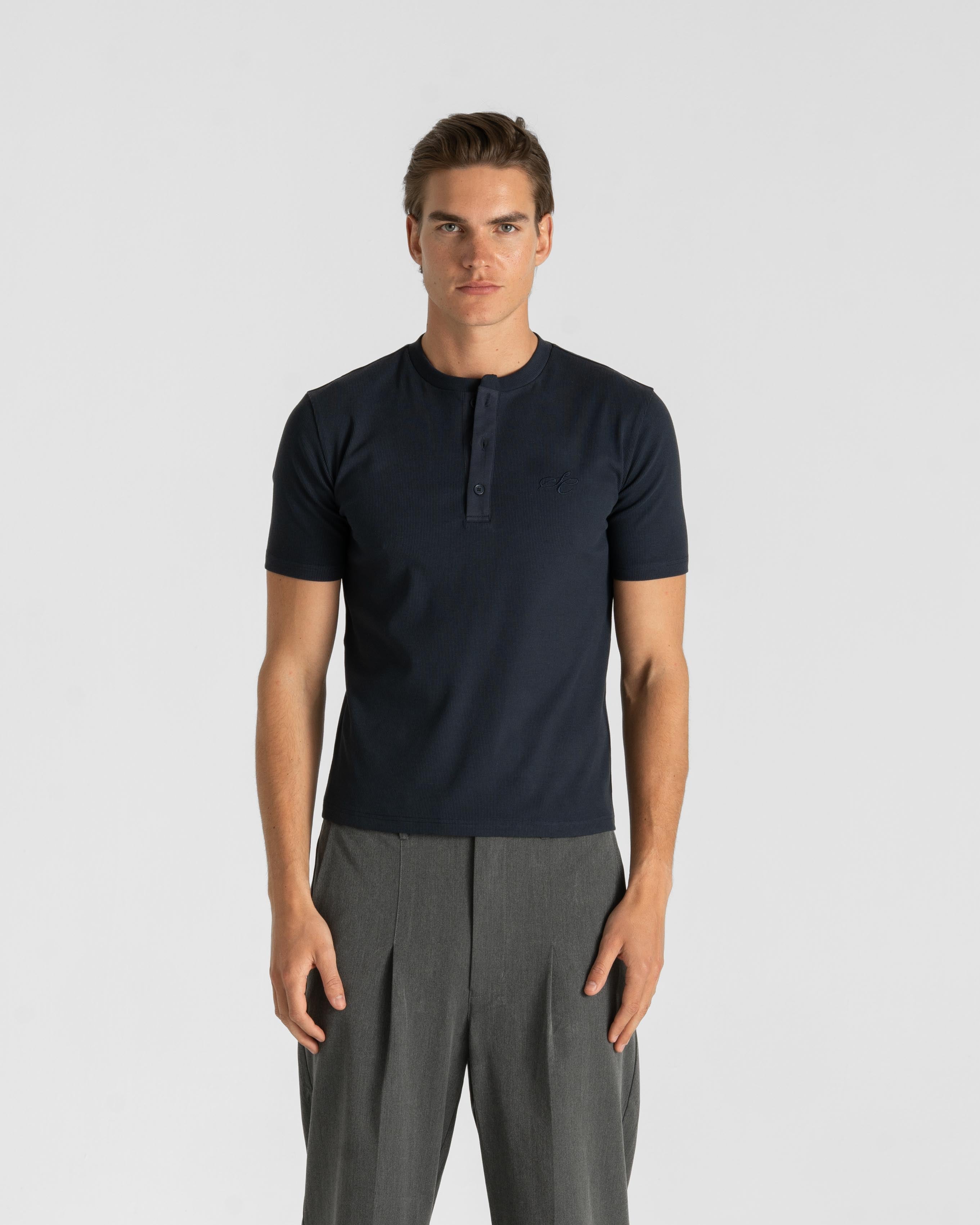 Henley Short Sleeve Navy