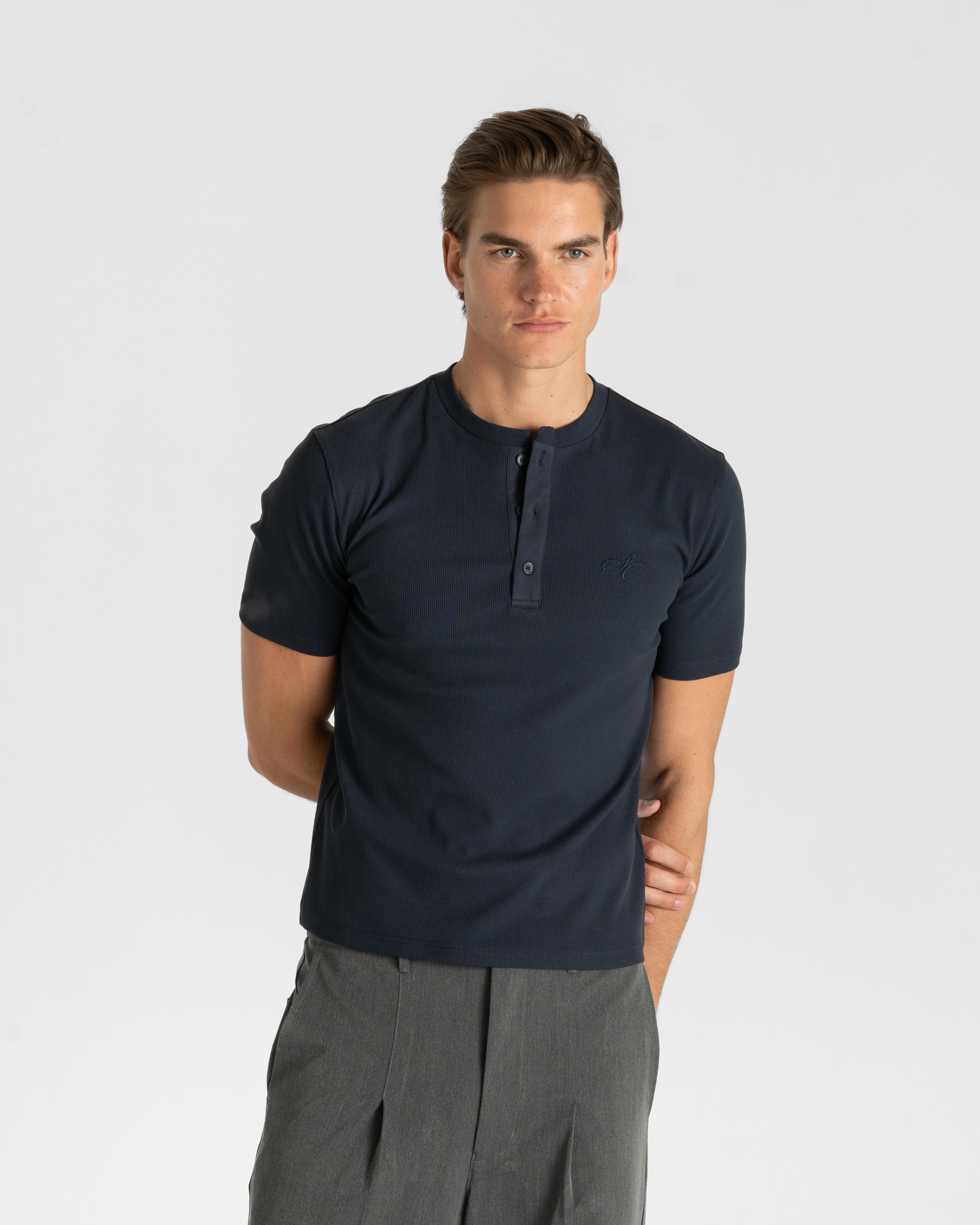 Henley Short Sleeve Navy
