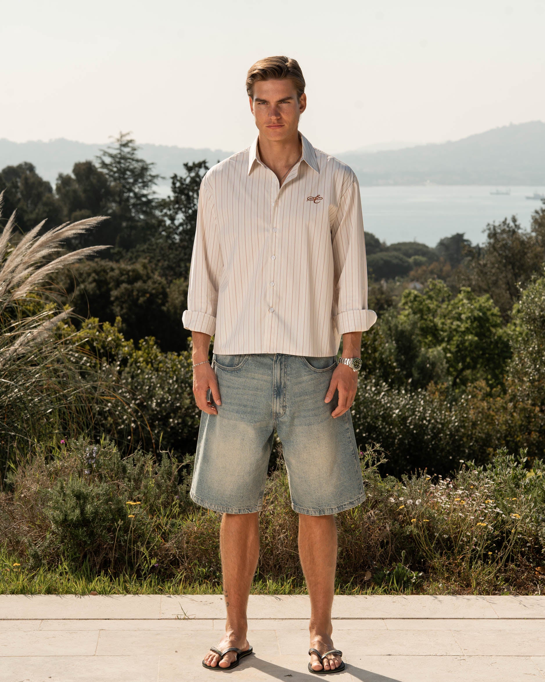 Oxfort Longsleeve Shirt Brown Striped