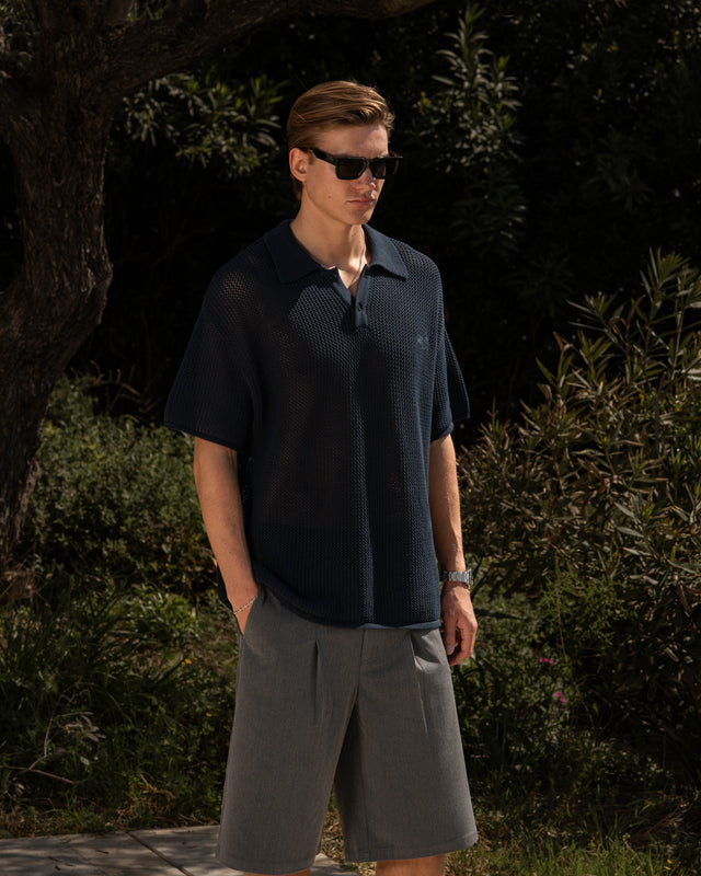 Knitted Polo Navy