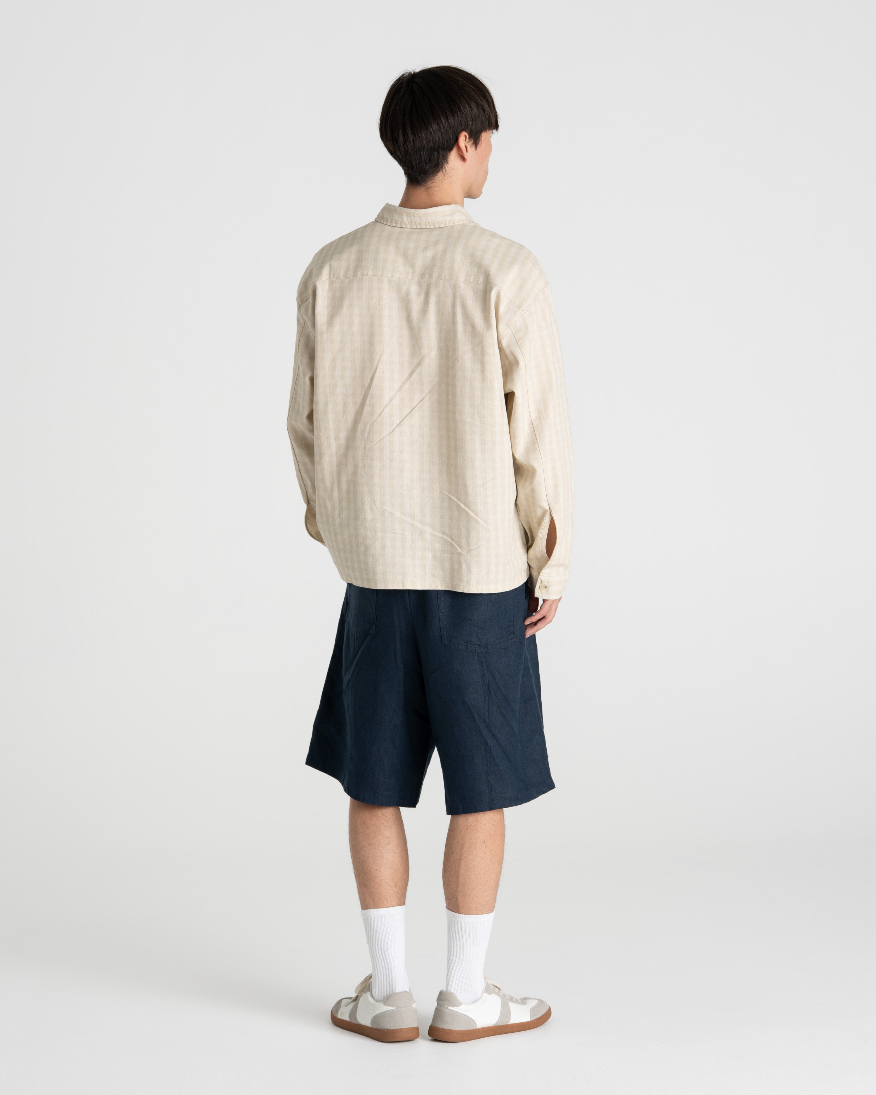 Pleated Baggy shorts Navy