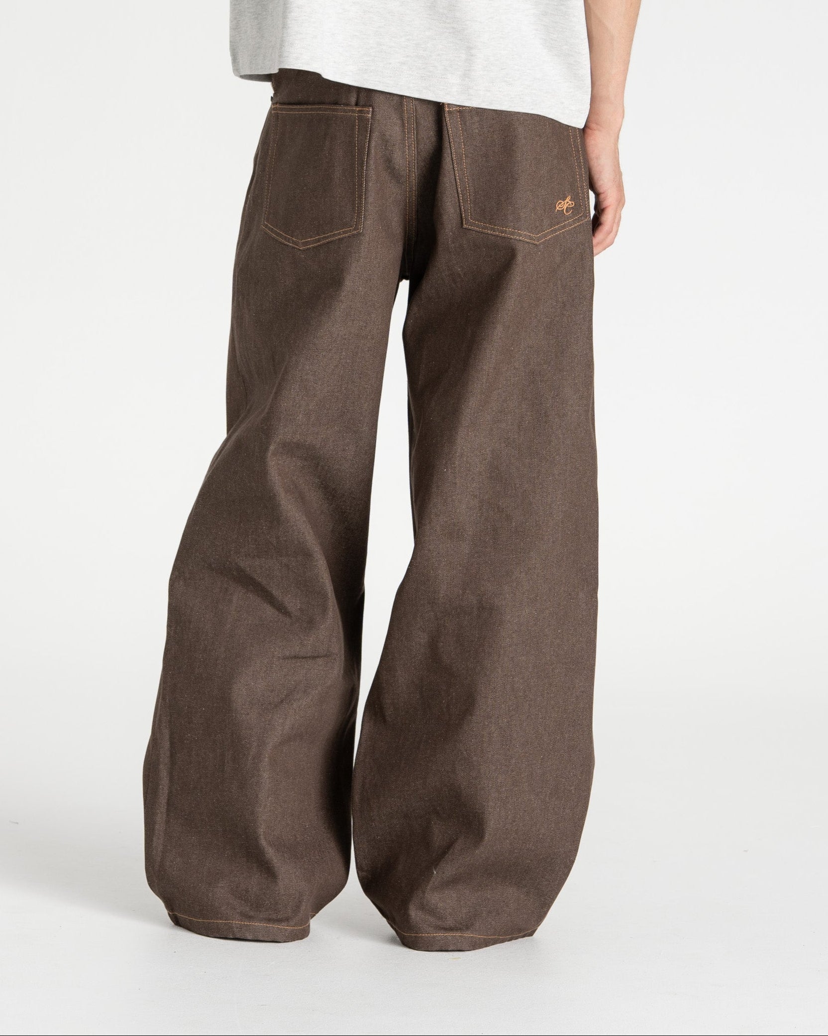Extra baggy Denim Jeans Selvedge Brown