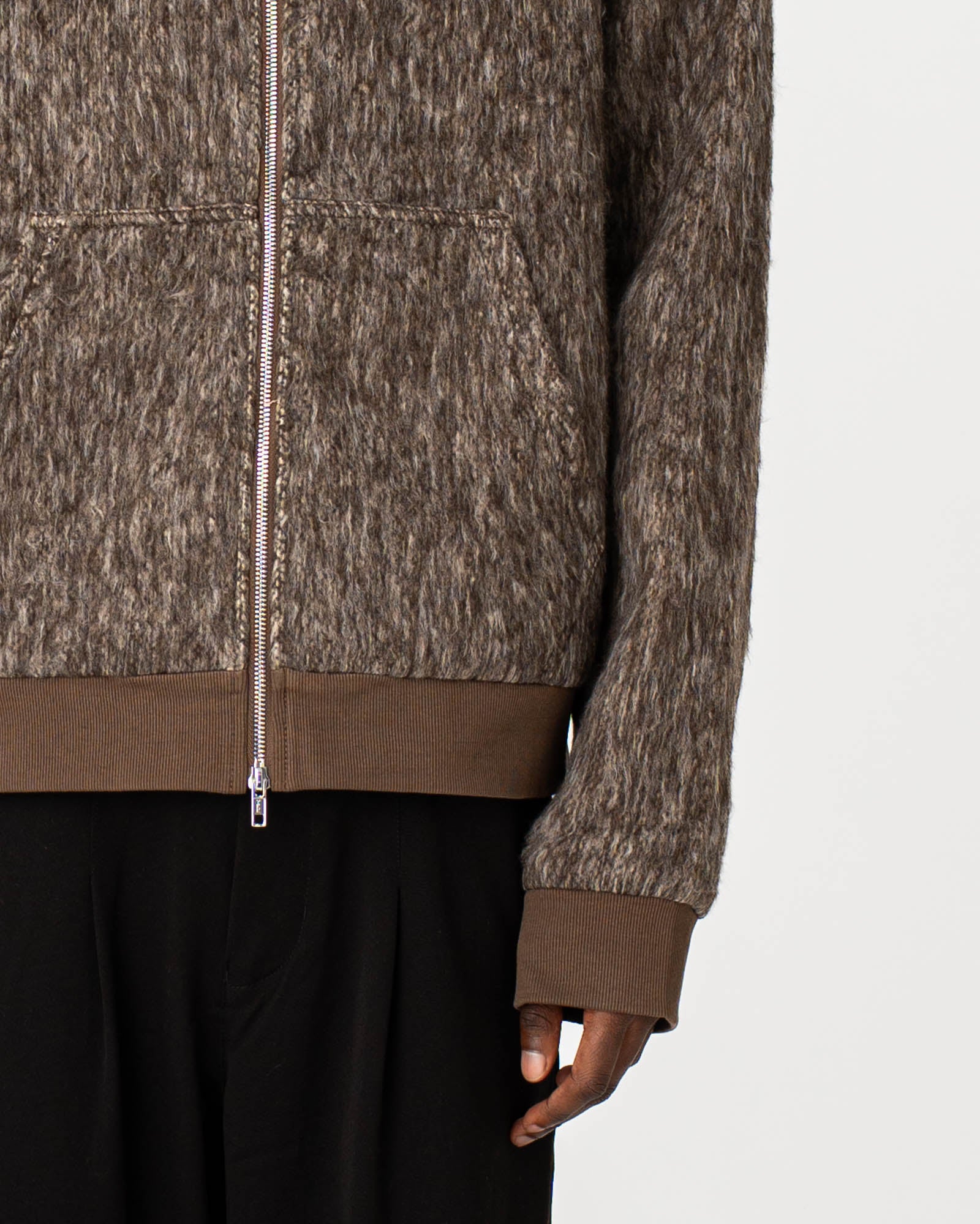 Fuzzy Hoodie Brown