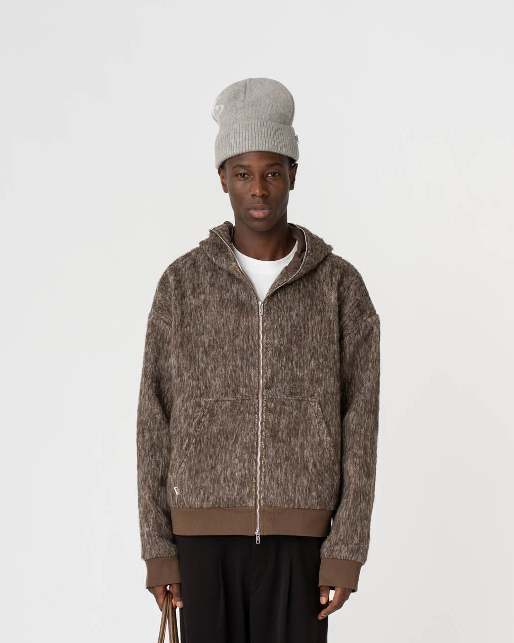 Fuzzy Hoodie Brown