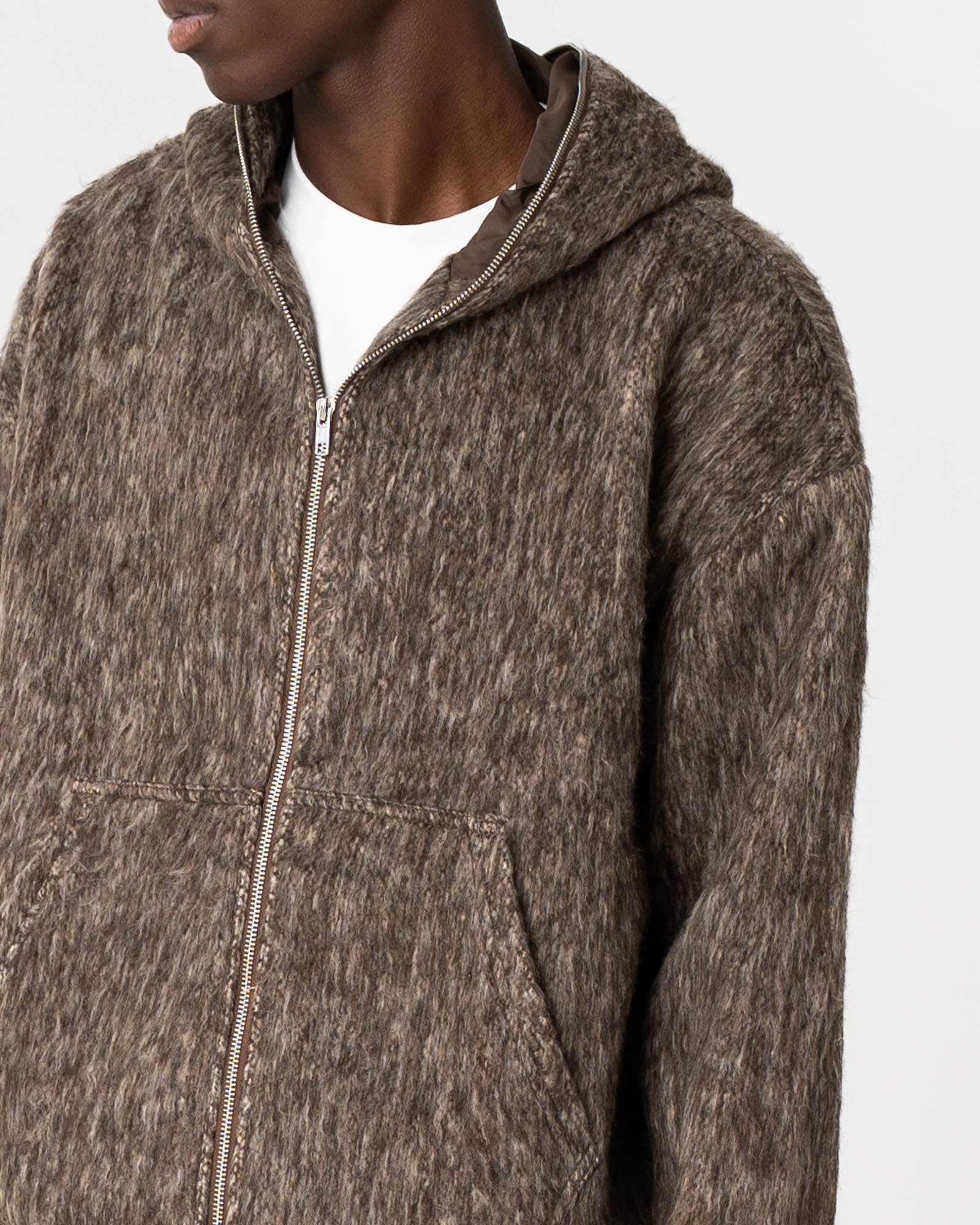 Fuzzy Hoodie Brown