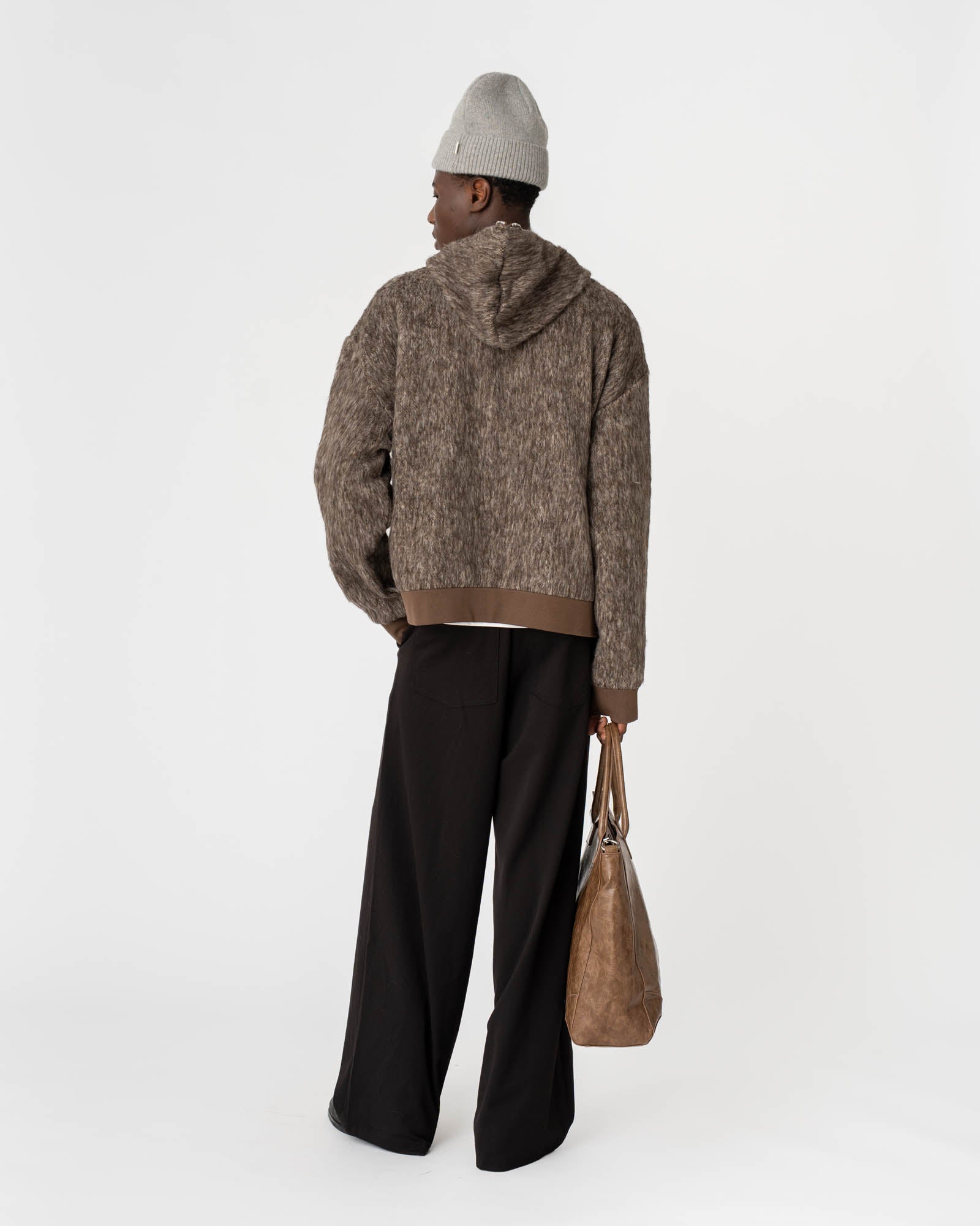 Fuzzy Hoodie Brown