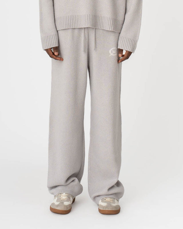 Jacquard Knitted Wool pants light grey