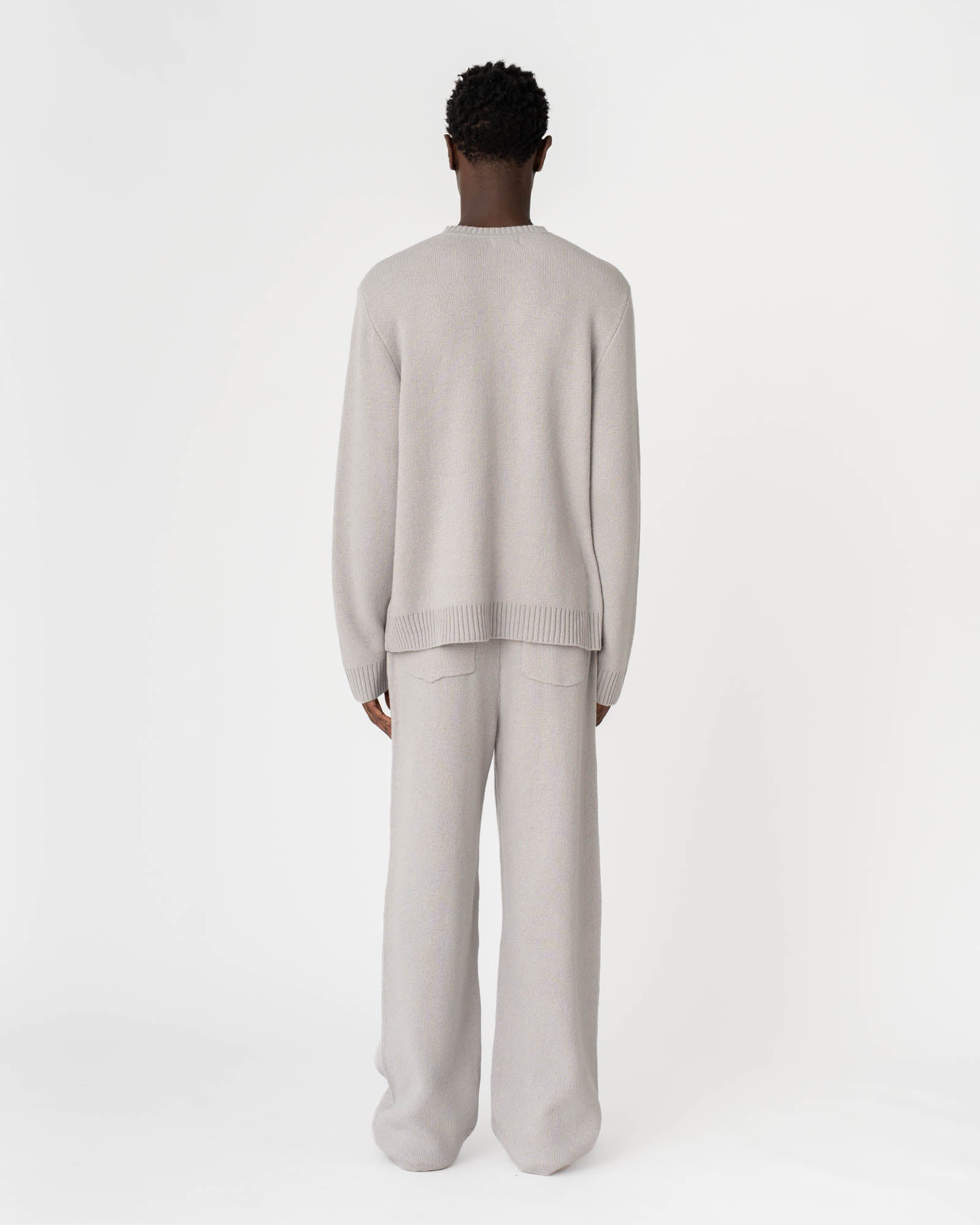 Jacquard Knitted Wool pants light grey